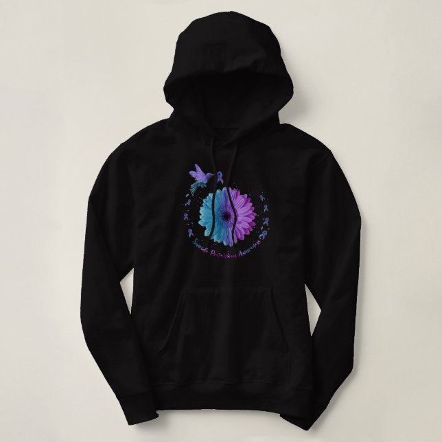 Hummingbird Sunflower Suicide Prevention Awareness Hoodie (Design vorne)