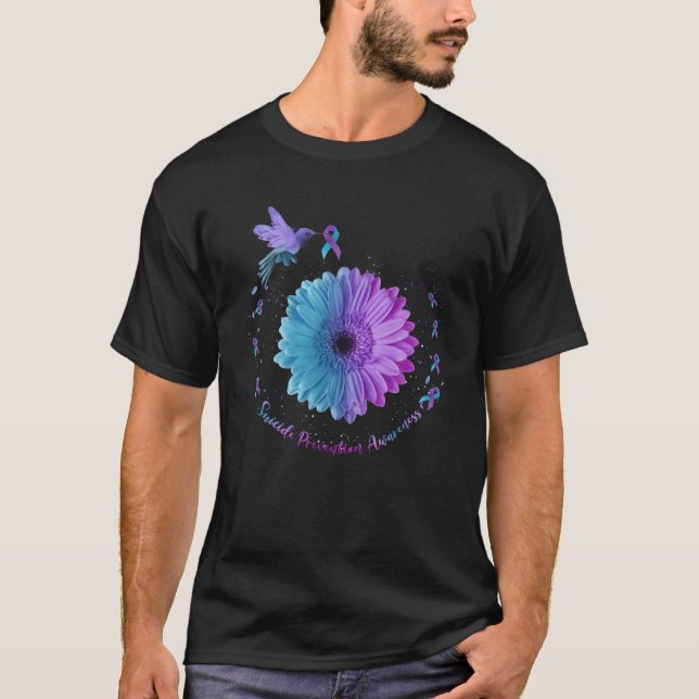 Hummingbird Sunflower Suicide Prevention Awareness T-Shirt (Vorderseite)