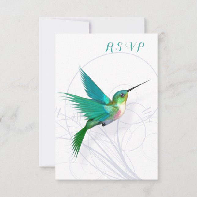 Hummingbird Swirl RSVP Card (Vorderseite)