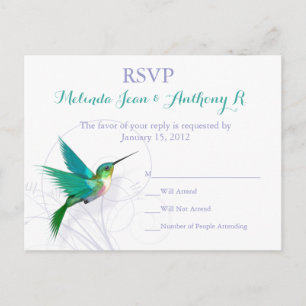 Hummingbird Swirl UAWG Postcard Einladungspostkarte