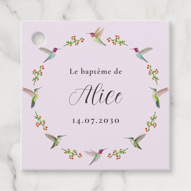 Hummingbird-Taufe Geschenkanhänger (Vorderseite)