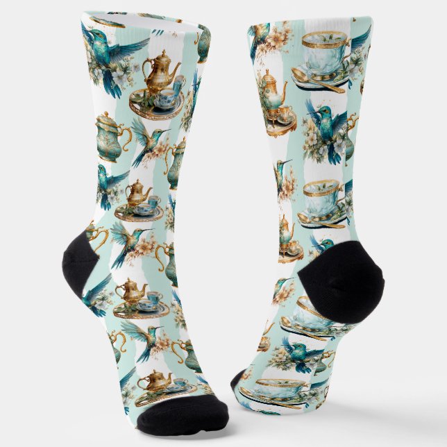 Hummingbird Tea Party Socken (Gewinkelt)
