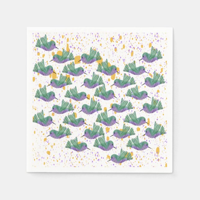 Hummingbird Terrazzo Party Serviette (Vorderseite)
