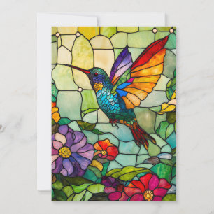 Hummingbird Tiffany-Style Window Feiertagskarte