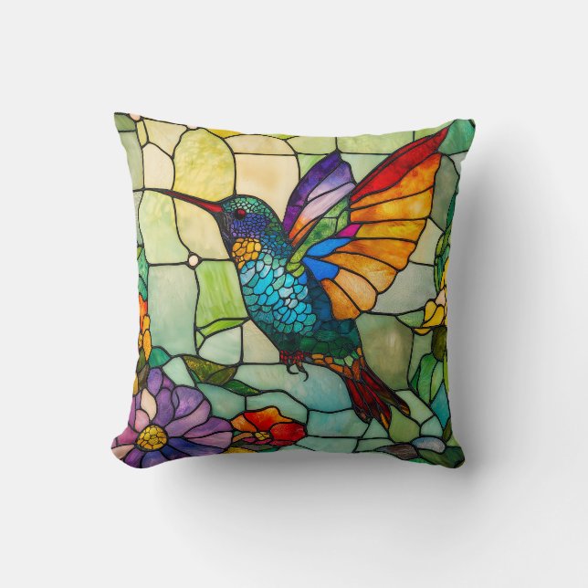 Hummingbird Tiffany-Style Window Kissen (Vorderseite)
