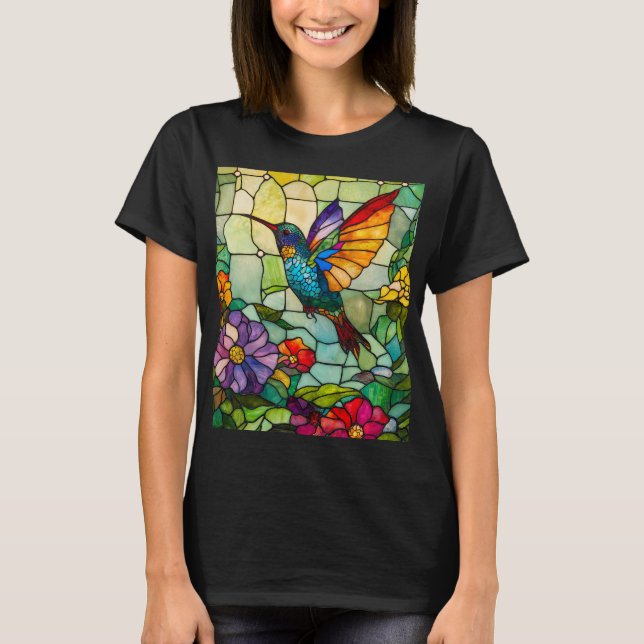 Hummingbird Tiffany-Style Window T-Shirt (Vorderseite)