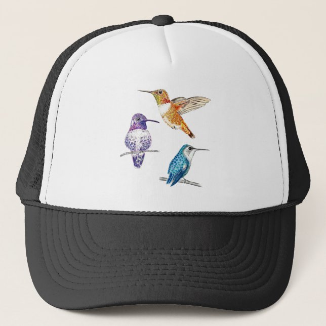 Hummingbird Trio Hat Truckerkappe (Vorderseite)