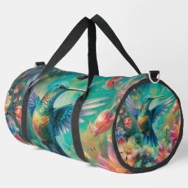 Hummingbird Tropische Blume Duffle Bag