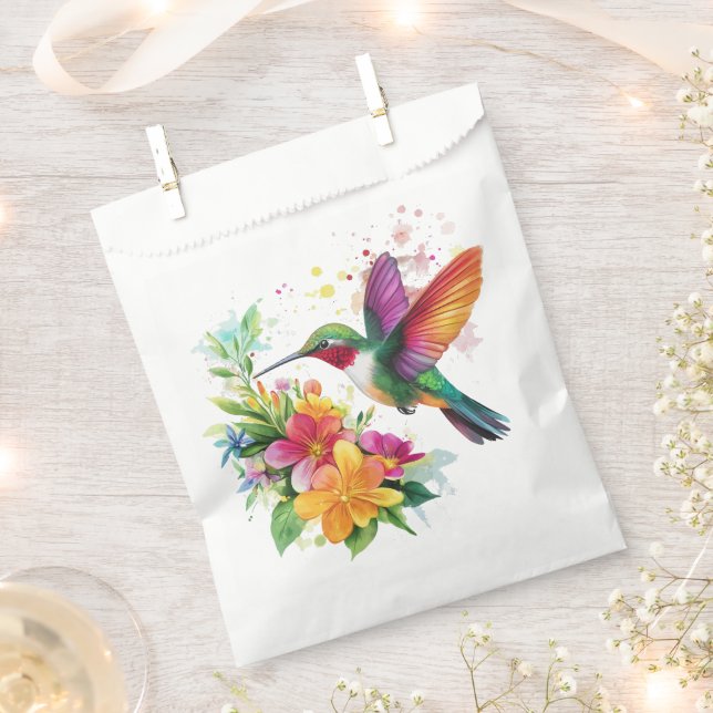 Hummingbird Tropische Blume Geschenktütchen (Ausgeschnitten)