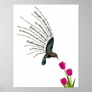 Hummingbird-Tulpen Poster