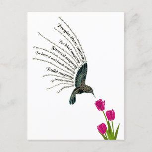 Hummingbird-Tulpen Postkarte
