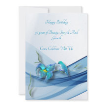 Hummingbird und Blue Wave Birthday Card