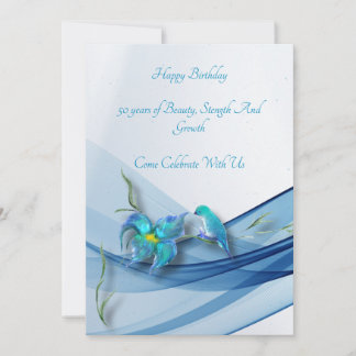 Hummingbird und Blue Wave Birthday Card Einladung