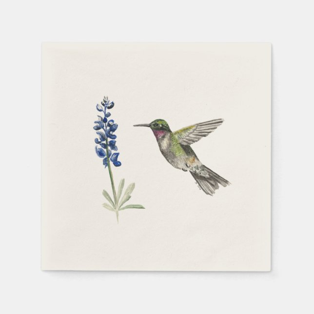 Hummingbird und Bluebonnet Serviette (Vorderseite)