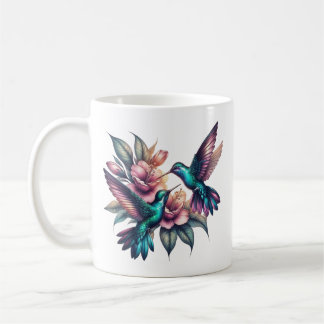 Hummingbird und Blume Klassische Keramik Kaffeetasse
