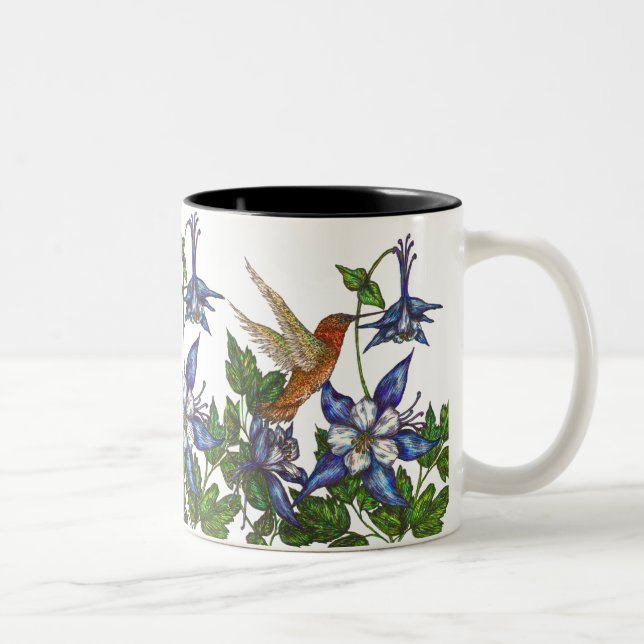 Hummingbird und Columbine Zweifarbige Tasse (Rechts)