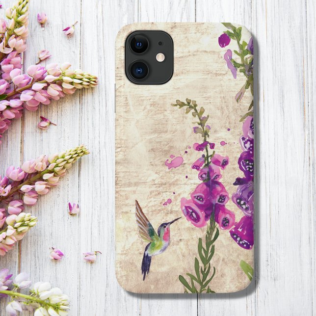 Hummingbird und Foxglove Blume Garden Case-Mate iPhone Hülle (Hummingbird and Foxglove Flowers Garden Case-Mate iPhone Case)