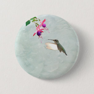 Hummingbird und Fuschia Button