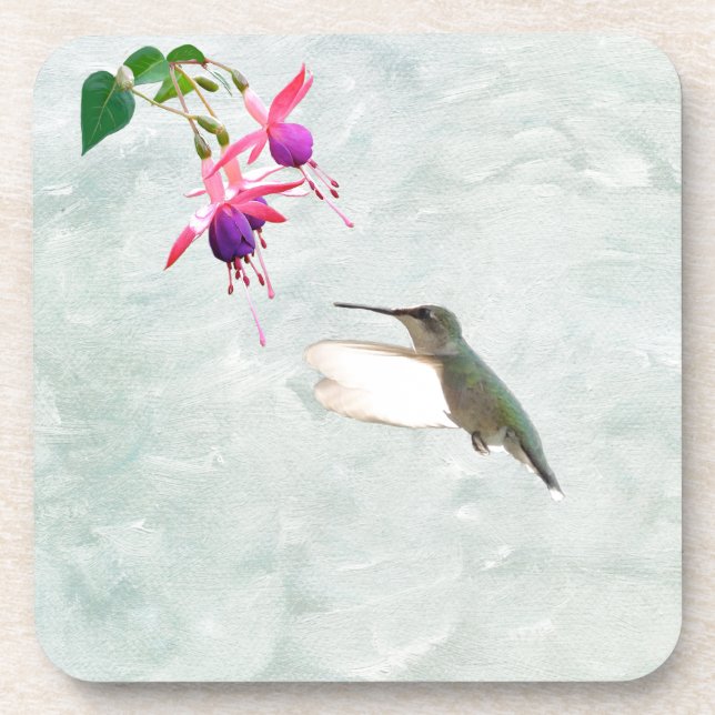 Hummingbird und Fuschia Untersetzer (Vorderseite)