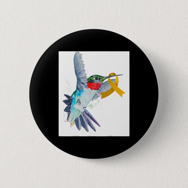 Hummingbird und Gold Ribbon Kinderkrebs-Software Button (Vorderseite)