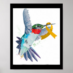 Hummingbird und Gold Ribbon Kinderkrebs-Software Poster