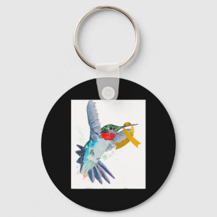 Hummingbird und Gold Ribbon Kinderkrebs-Software Schlüsselanhänger