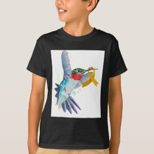 Hummingbird und Gold Ribbon Kinderkrebs-Software T-Shirt