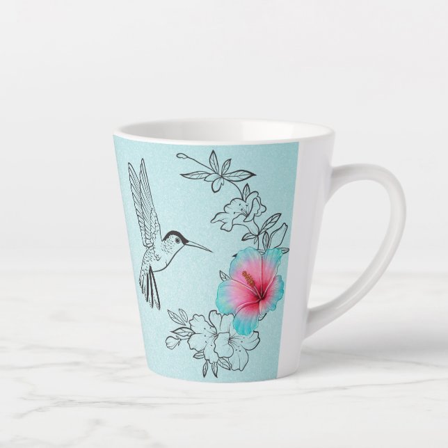 Hummingbird und Hibiskus Latte Tasse (Rechts)