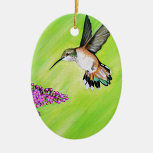 Hummingbird und Lilac-Malerei Keramikornament