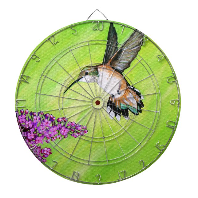 Hummingbird und Lilac Painting Dartscheibe (vorne)