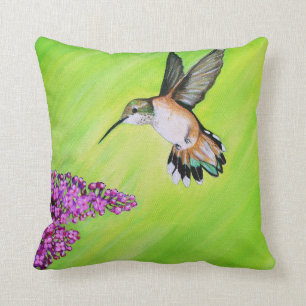 Hummingbird und Lilac Painting Kissen