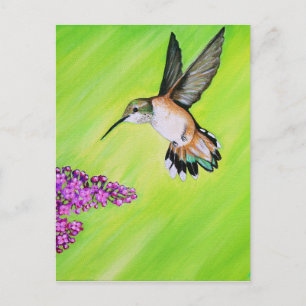 Hummingbird und Lilac Painting Postkarte