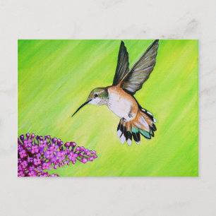 Hummingbird und Lilac Painting Postkarte