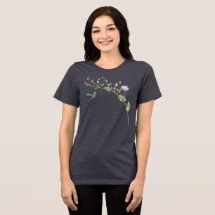 Hummingbird und Lisianthus Tri-Blend Shirt