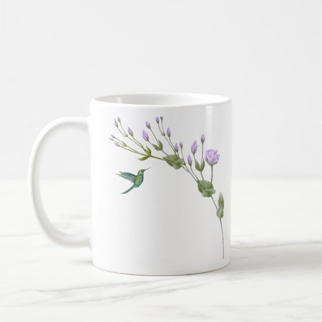 Hummingbird und Lisianthus Tri-Blend-Shirt Kaffeetasse (Links)