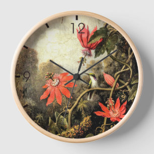 Hummingbird und Passionblumen Uhr