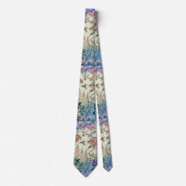 HUMMINGBIRD und rosa Blume Necktie Krawatte
