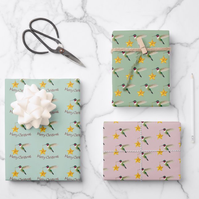 Hummingbird und Star Geschenkpapier Set (Vorderseite)
