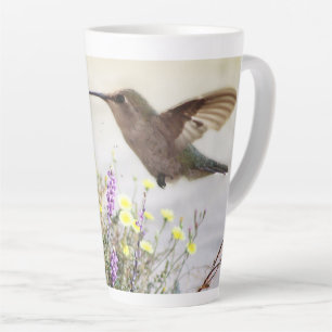 Hummingbird und Wildblumen Digitale Kunst Kaffeema Milchtasse