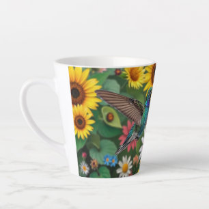 Hummingbird unter Blume Milchtasse