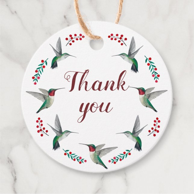 Hummingbird Vielen Dank Geschenkanhänger (Vorderseite)
