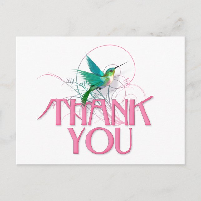 Hummingbird Vielen Dank Postkarte (Vorderseite)