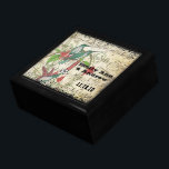 Hummingbird Vintag Love Birds Swirl Schmuckschachtel<br><div class="desc">Die Personalisierte Schmuckbox oder die Gedächtnisbox - Elegante Weihnachtsgeschenke zum Geburtstag oder Valentinstag Geschenke zum Hochzeitsfeiern - im Custom Designer für Black Lacquer aufbewahren</div>