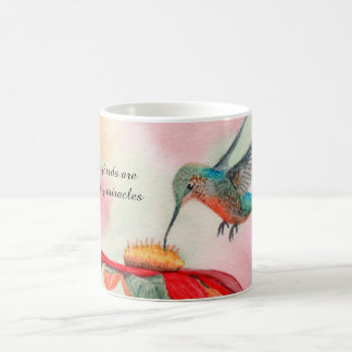 Hummingbird watercolor art on a coffee mug kaffeetasse