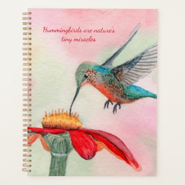 Hummingbird watercolor art planner planer (Vorderseite)