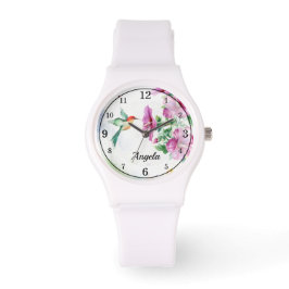 Hummingbird Watercolor Watch Armbanduhr