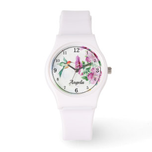 Hummingbird Watercolor Watch Armbanduhr