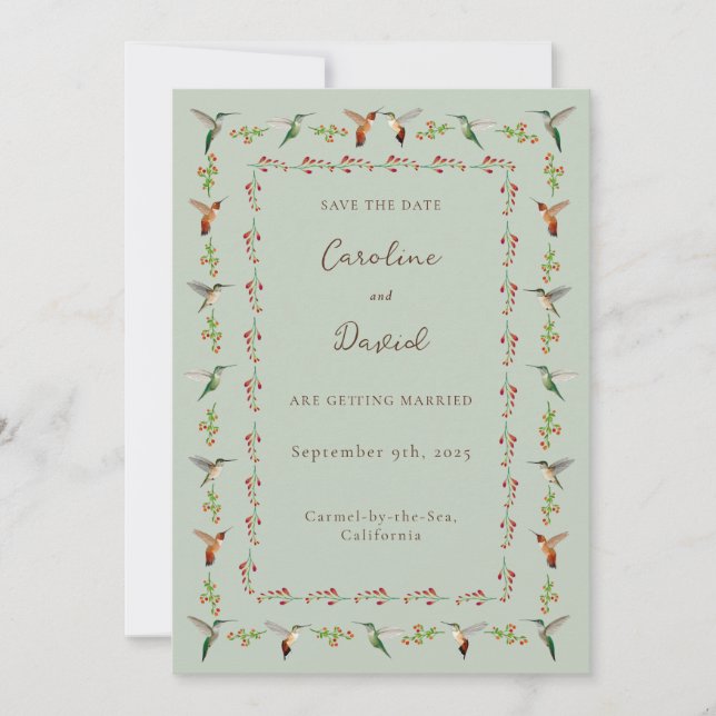 Hummingbird Wedding Save the Date (Vorderseite)