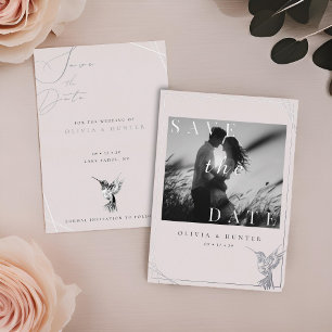 Hummingbird Wedding Save the Date Foto Overlay Folieneinladung