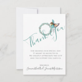 Hummingbird Wedding Wreath Wedding Dankeschön Kart Dankeskarte